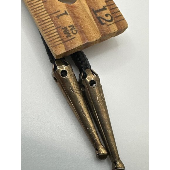 Kids Quarter Horse Head Bolo Tie Vintage Brassy Gold 26" Western - Picture 10 of 10